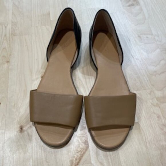 J. Crew Morgan Leather Peep Toe Flats - Picture 2 of 10